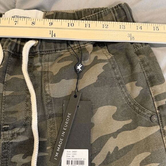 NEW! One Teaspoon Camo Shabbies Drawstring Elastic Waist Green Tan Size XS - Picture 8 of 10